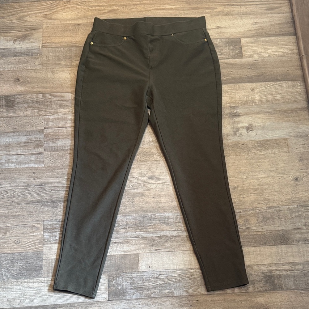 Michael Kors Dark Green Stretch Pants size L